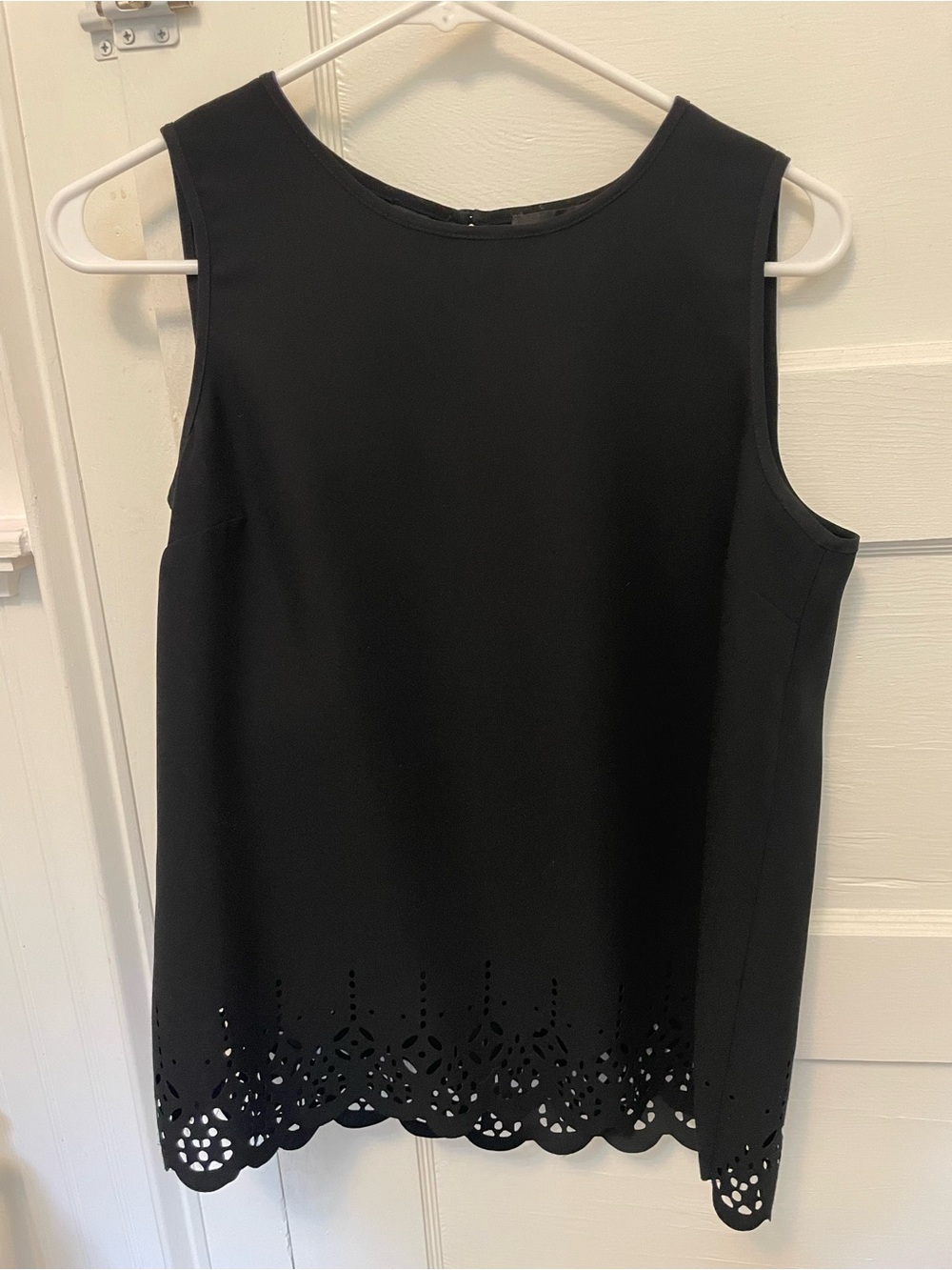 Banana Republic Black Laser-Cut Hem Top